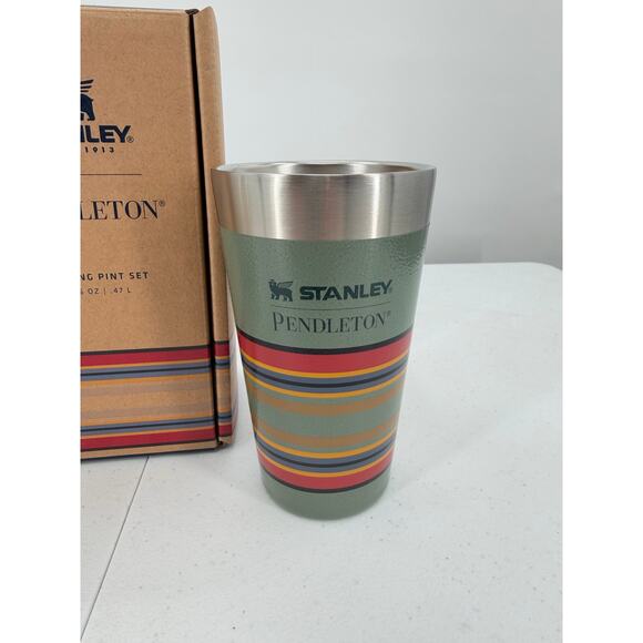 NEW STANLEY×PENDLETON Stacking Vacuum Pint Glass Tumbler Set Stainless Steel - Picture 8 of 9